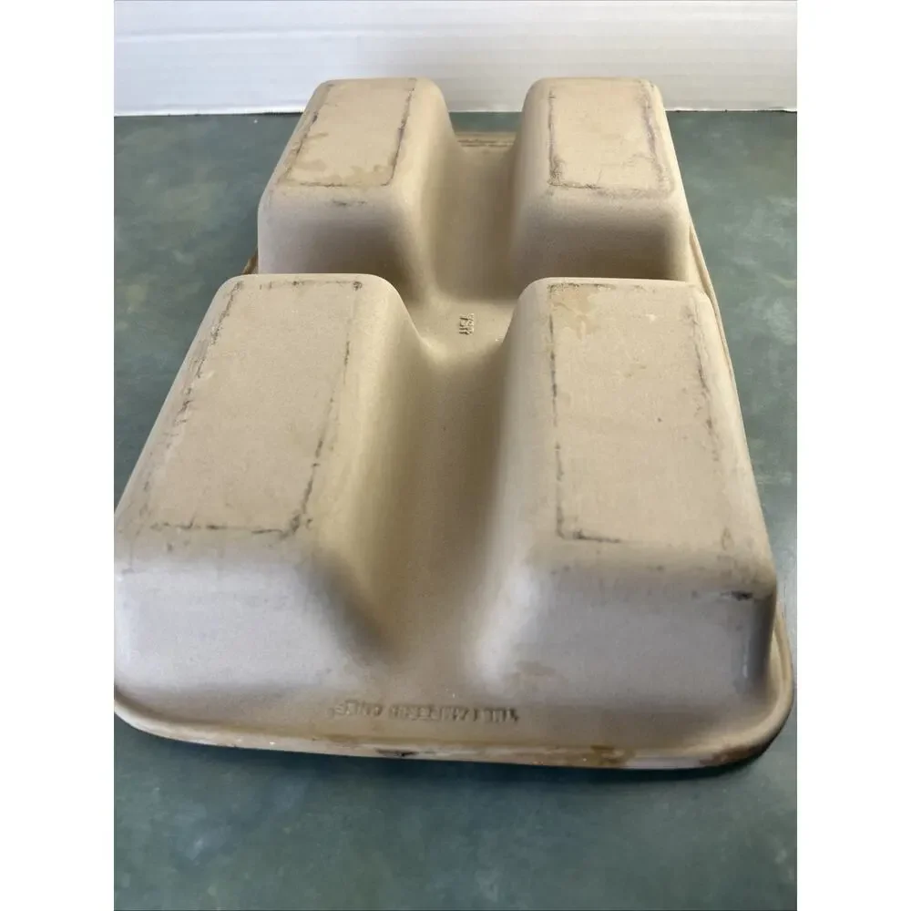 Pampered Chef 4 Mini Loaf Stoneware Pan USA 15x9 Natural Baking Pan AS-IS Read
